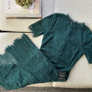 Green Lace Sheath Dress